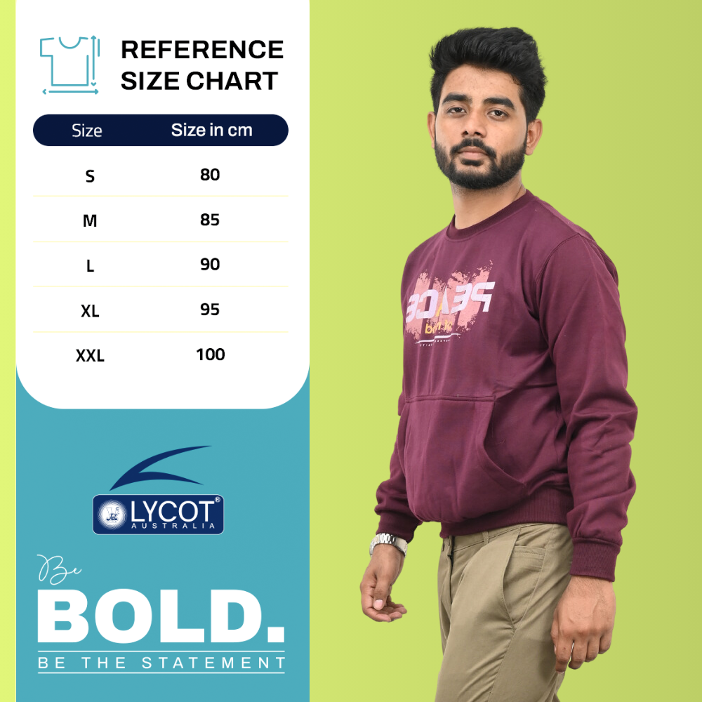 Maroon Sweatshirt with Kangaroo Pockets for Men (O-Series)