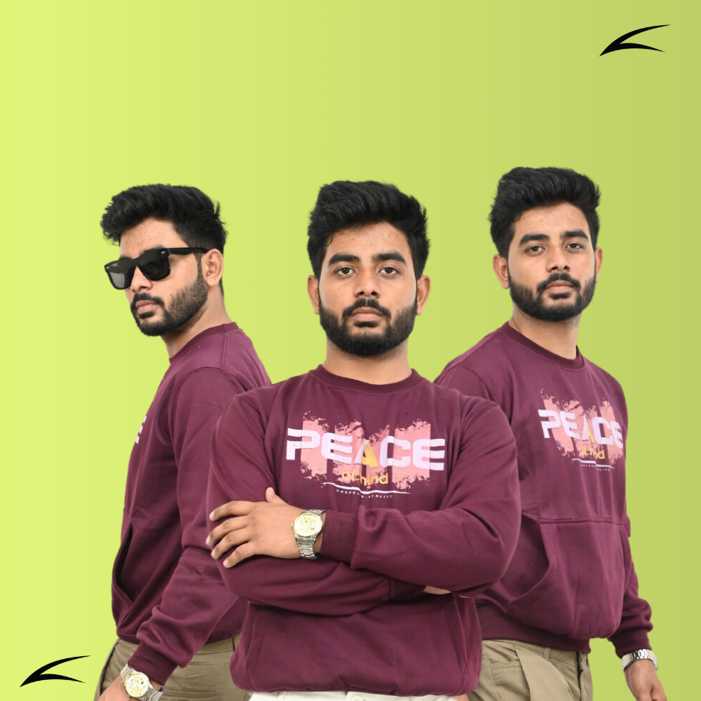Maroon Sweatshirt with Kangaroo Pockets for Men (O-Series)