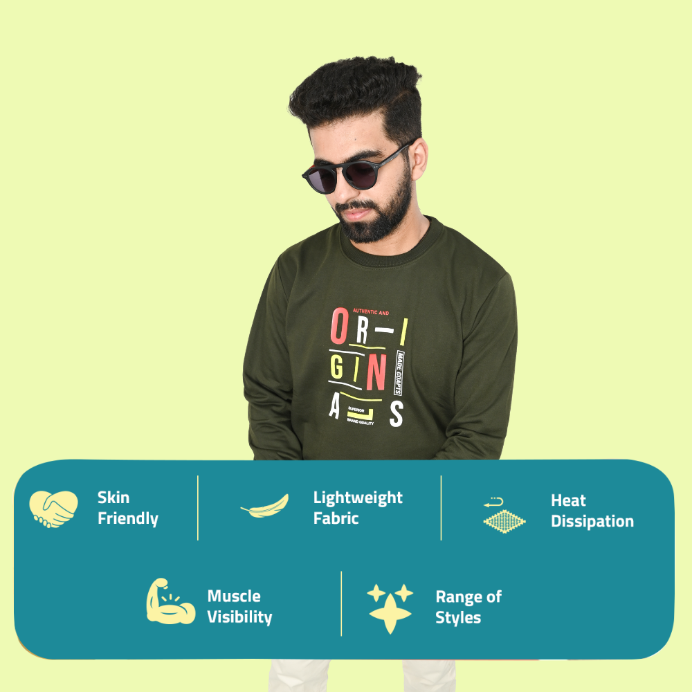 Military Green Versatile Sweatshirts for Men (Series 8000)