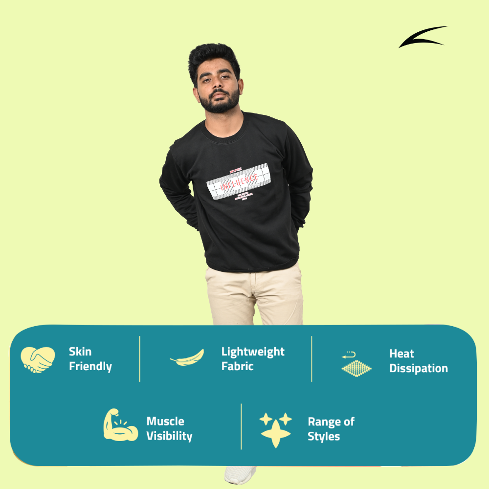 Black Versatile Sweatshirts for Men (Series 8000)