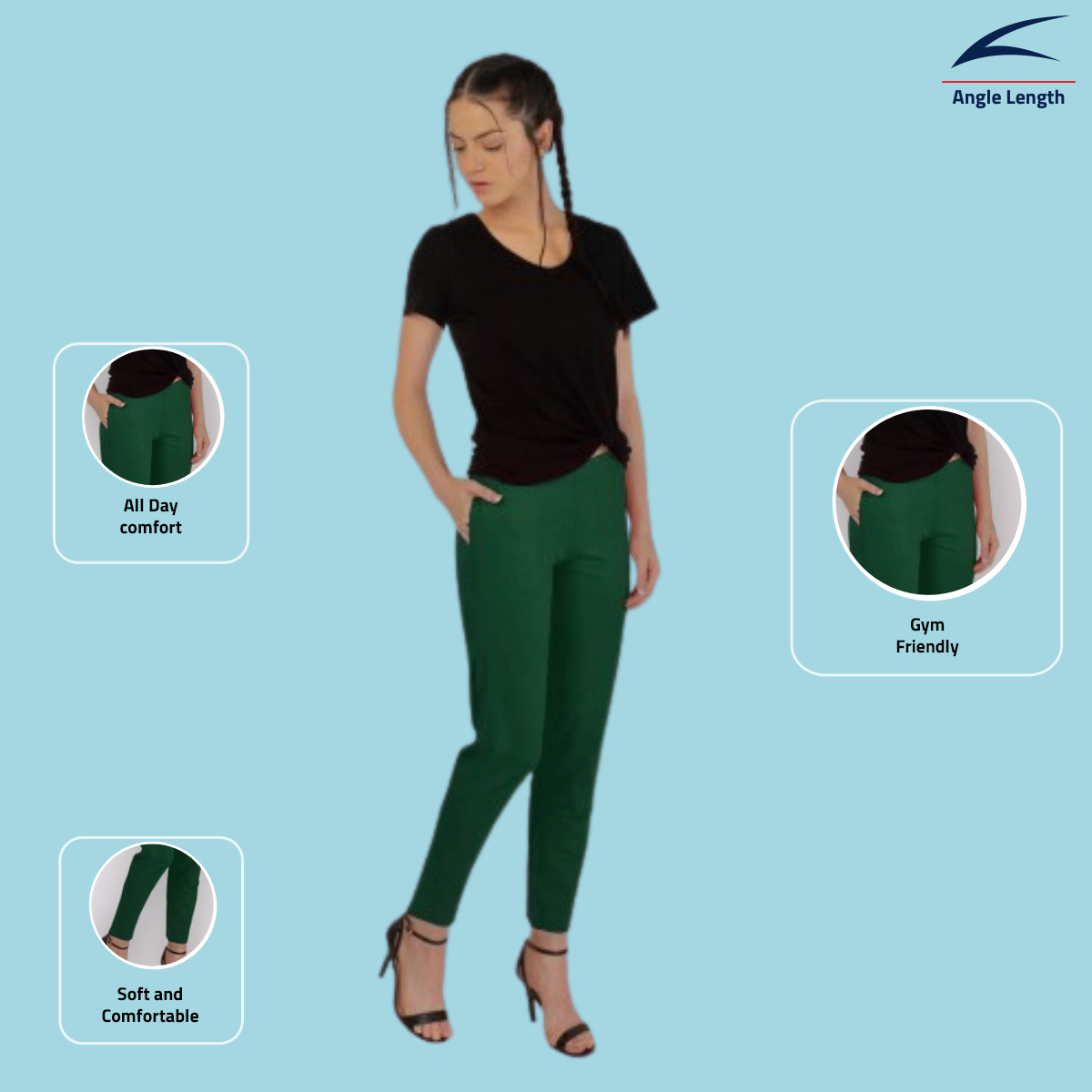 Women's Ankle-Length/Yoga Pants - Green