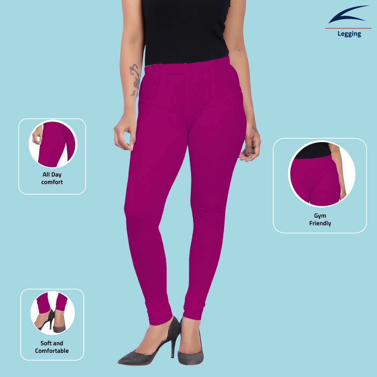 Women's Churidar Leggings #43 - Pink