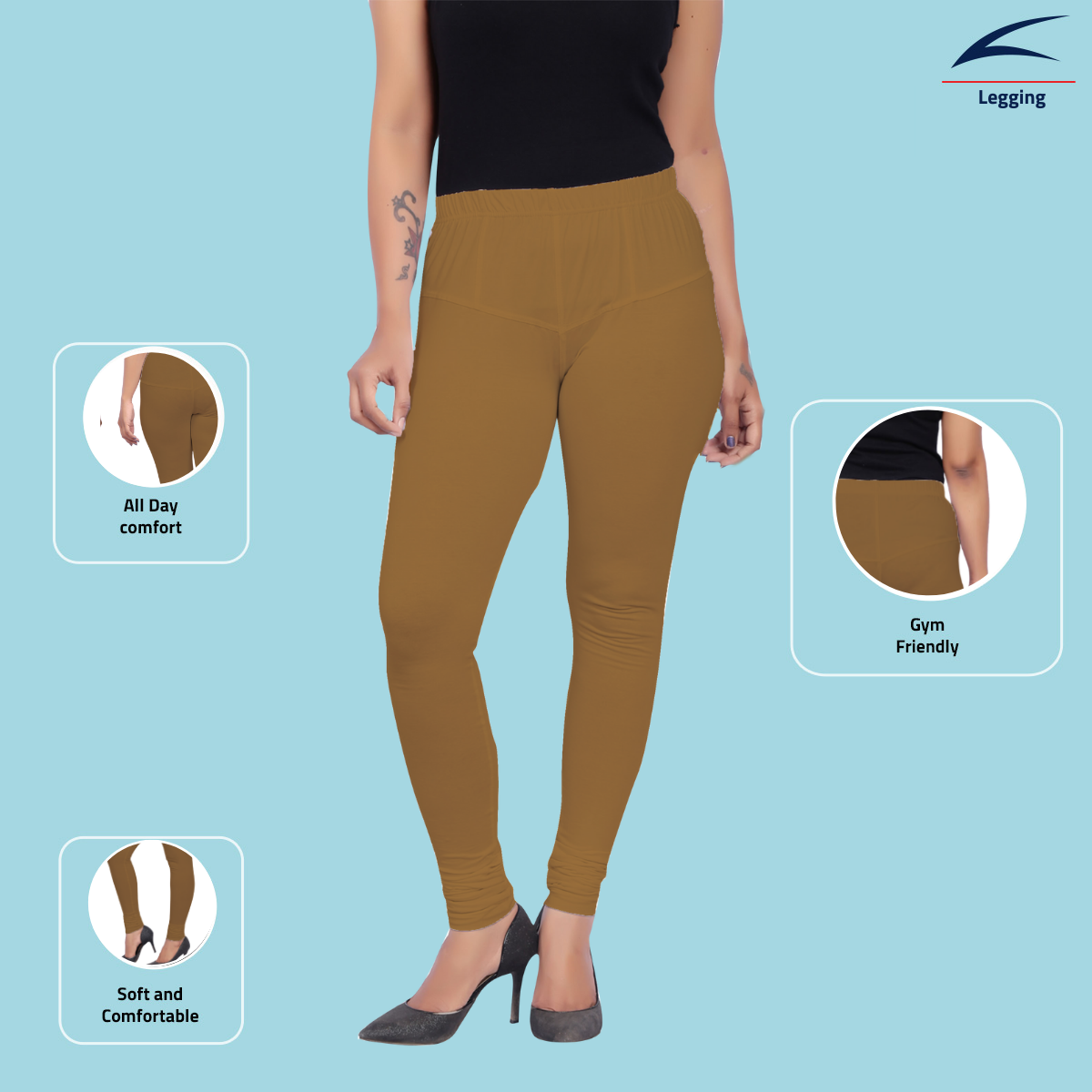 Women's Churidar Leggings #39 - Brown