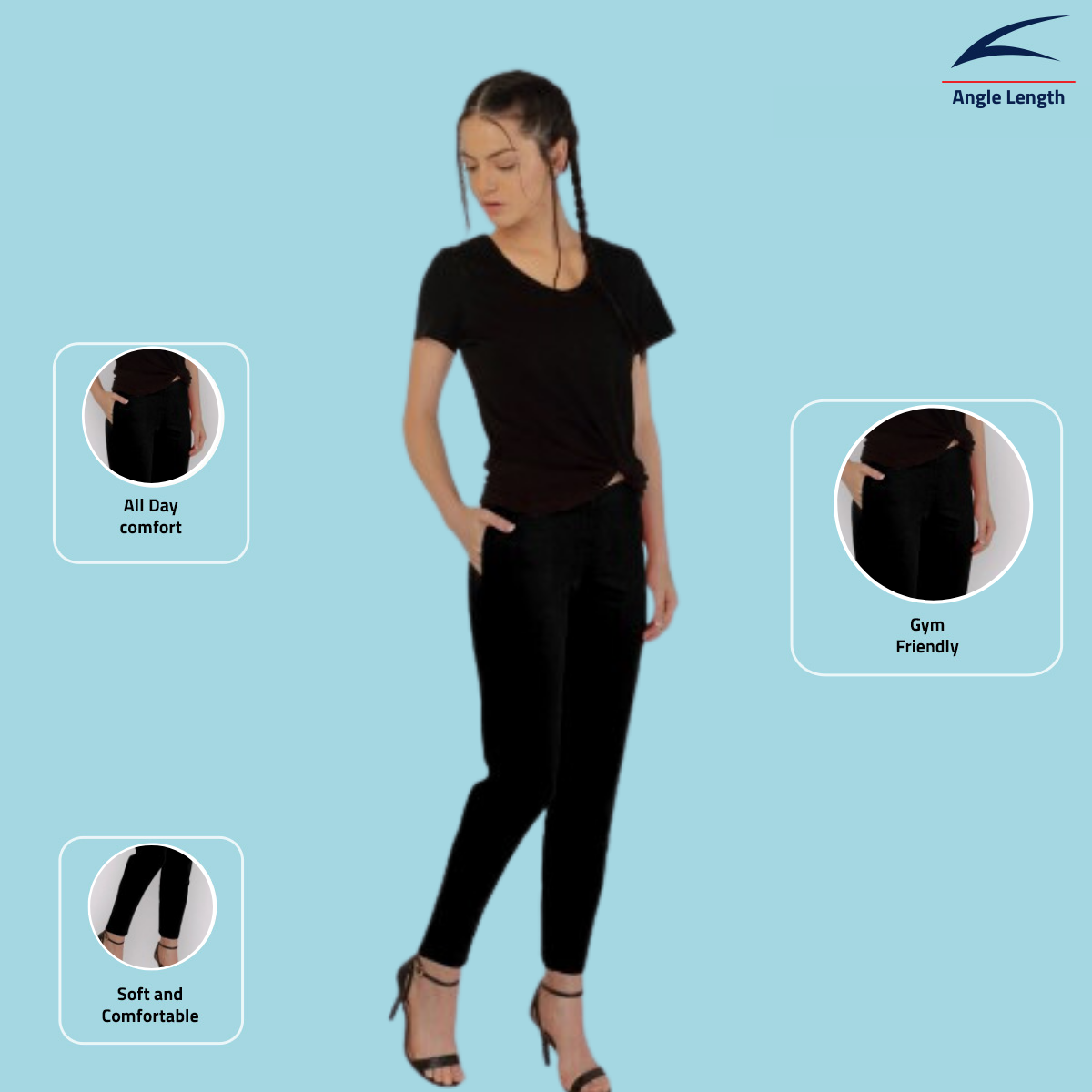 Women's Ankle-Length/Yoga Pants - Black