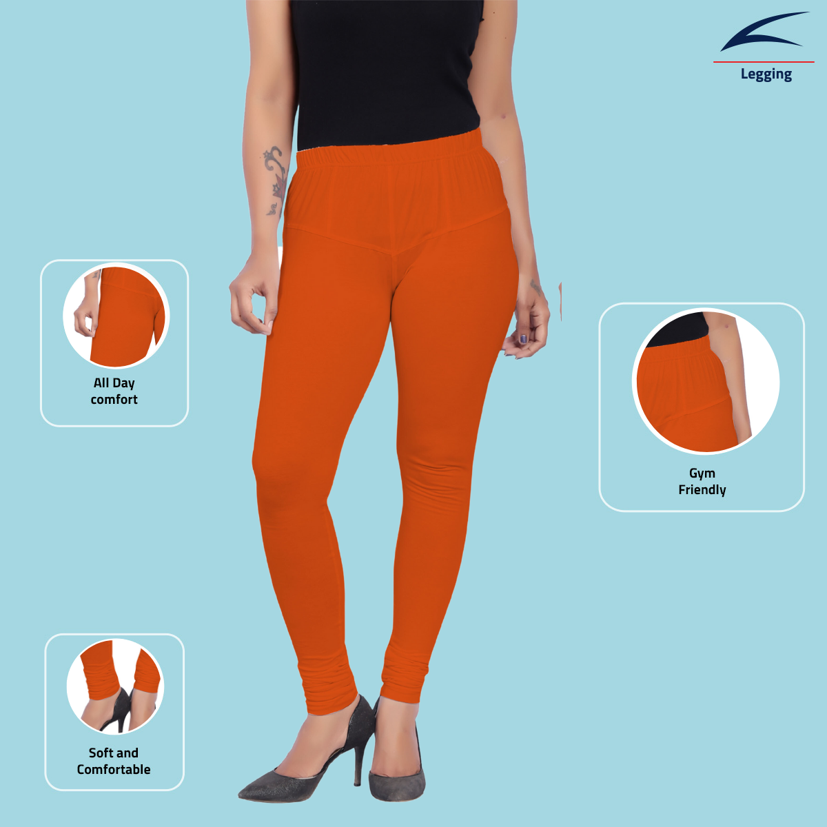 Women's Churidar Leggings #40 - Orange