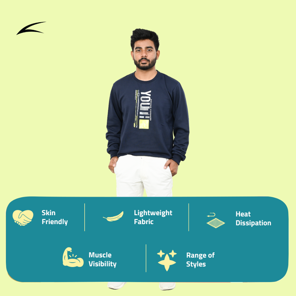 Blue Versatile Sweatshirts for Men (Series 8000)