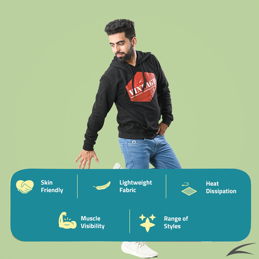 Cozy Black Winter Hoodies for Men, With Front Kangaroo Pockets