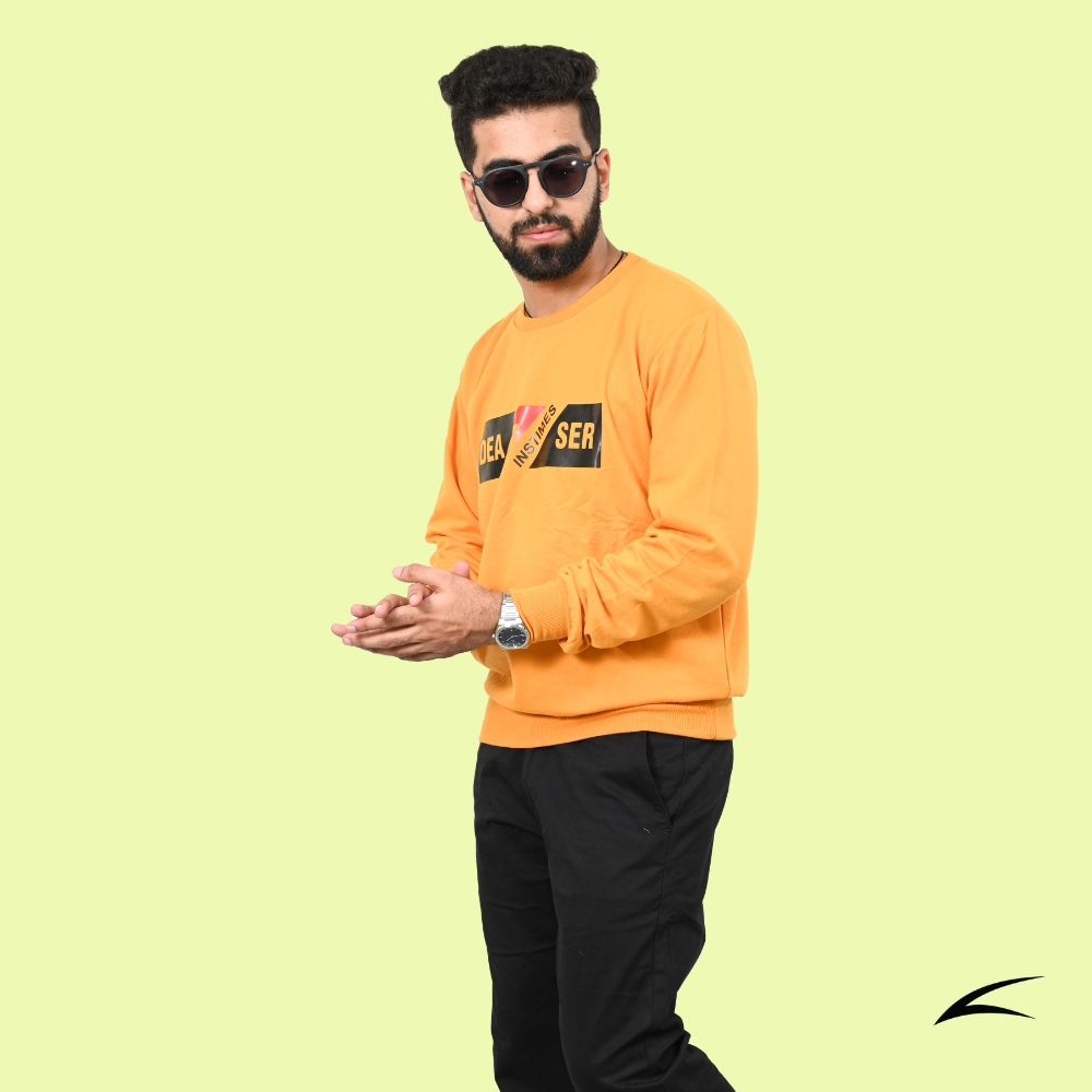 Yellow Versatile Sweatshirts for Men (Series 8000)