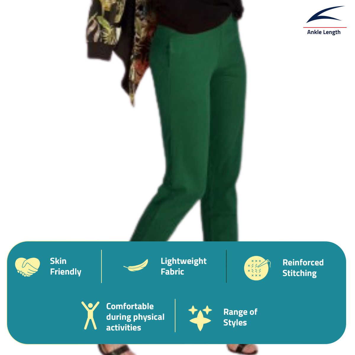 Women's Ankle-Length/Yoga Pants - Green