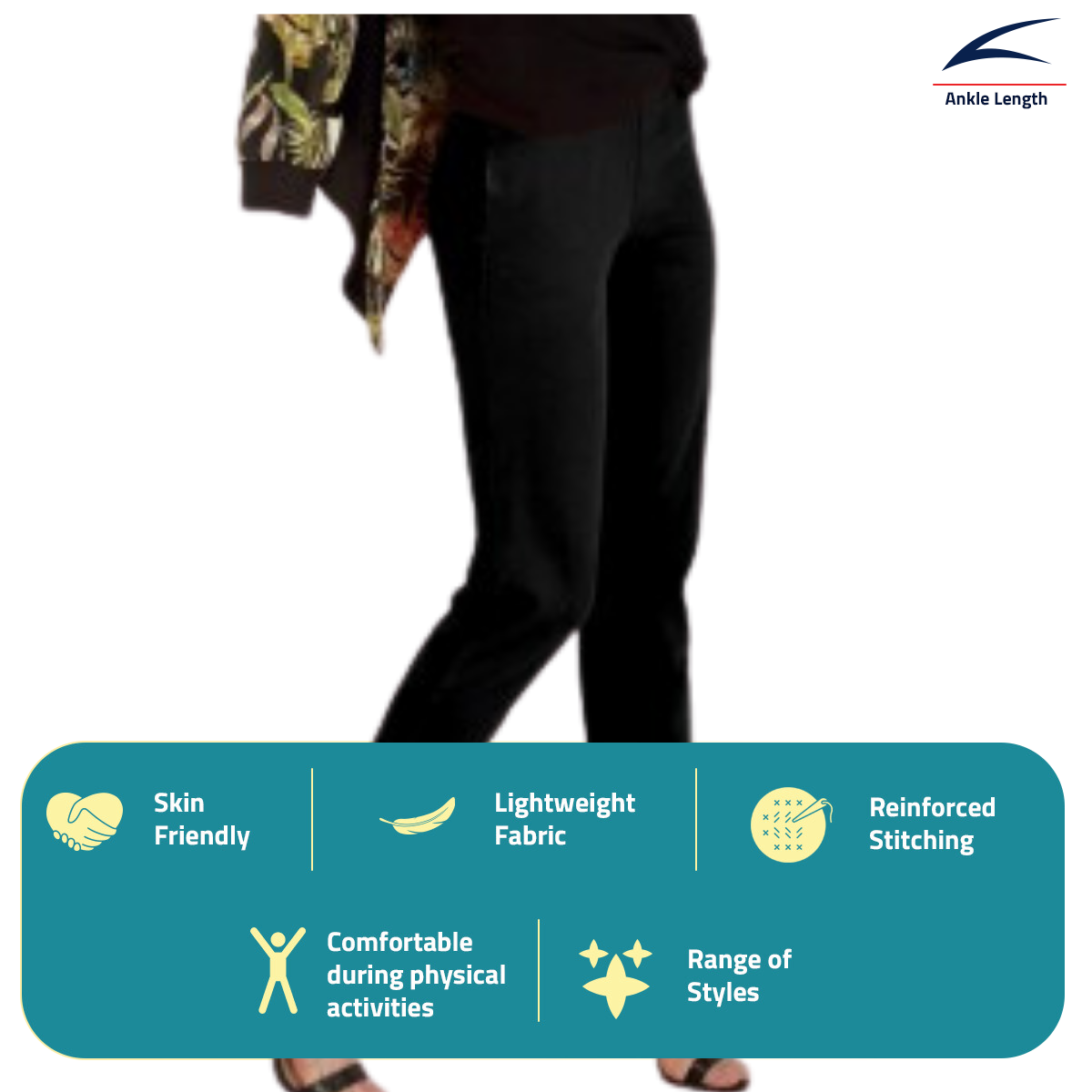 Women's Ankle-Length/Yoga Pants - Black