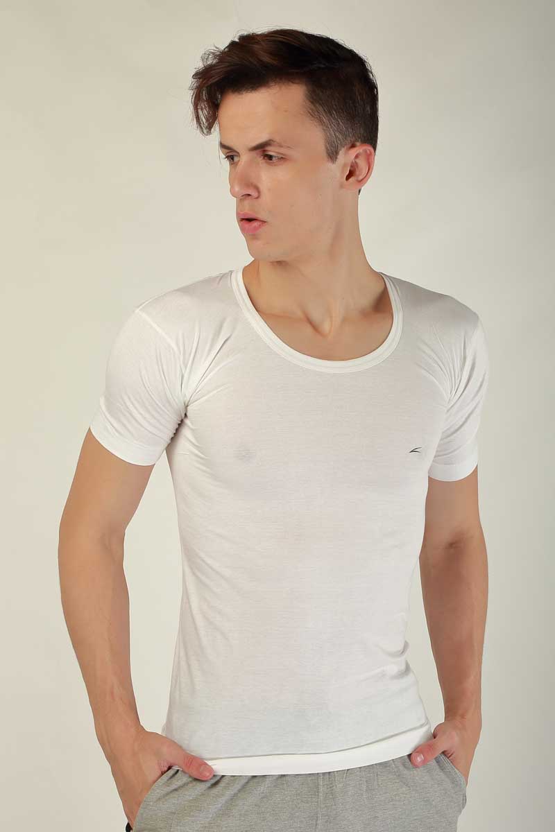 Alive Super Fine Half-Sleeve White Vests for Men - Pack of 3