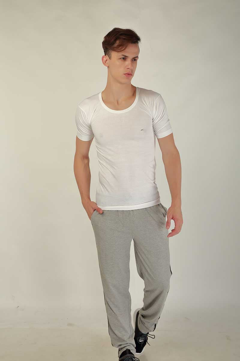 Alive Super Fine Half-Sleeve White Vests for Men - Pack of 3