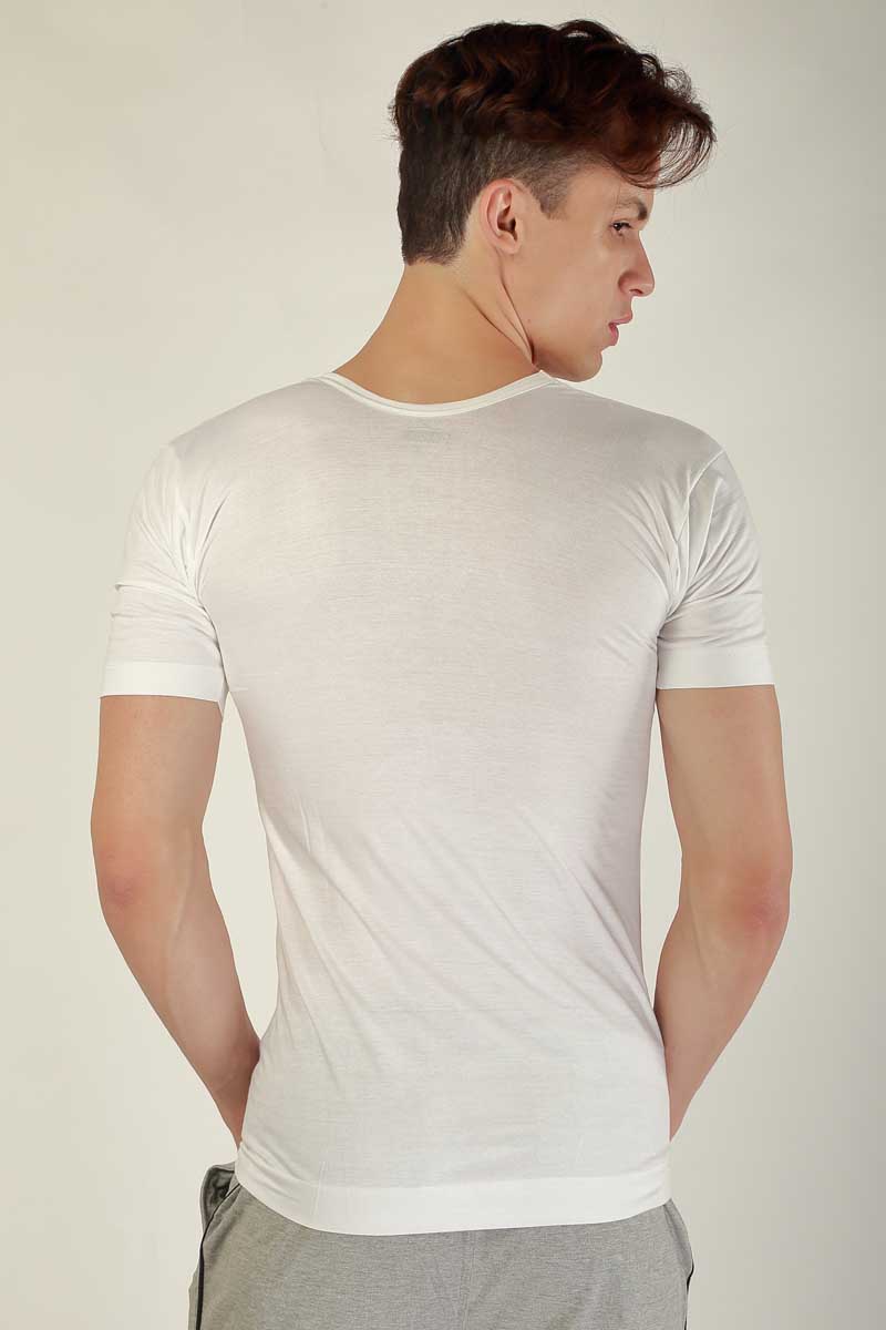 Alive Super Fine Half-Sleeve White Vests for Men - Pack of 3