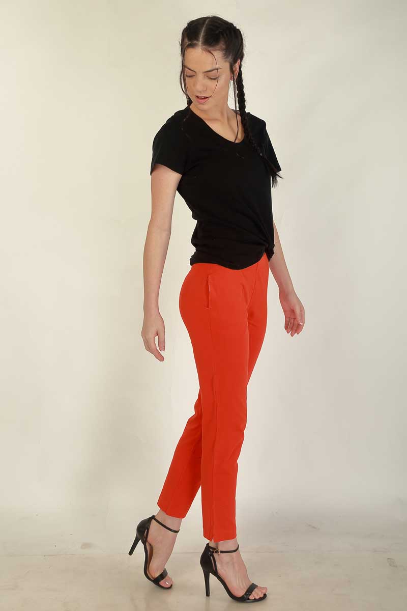 Women's Ankle-Length/Yoga Pants - Orange
