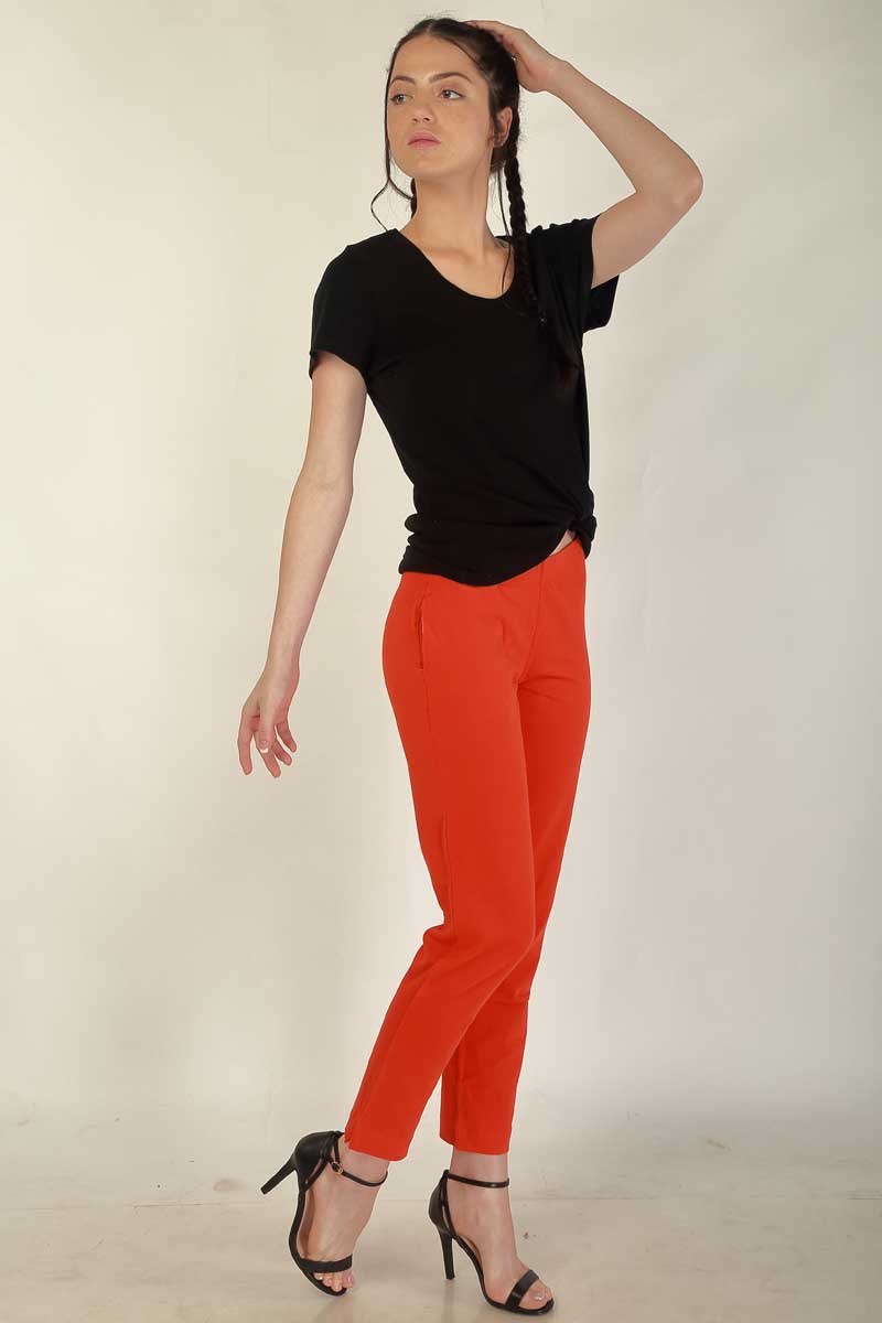 Women's Ankle-Length/Yoga Pants - Orange