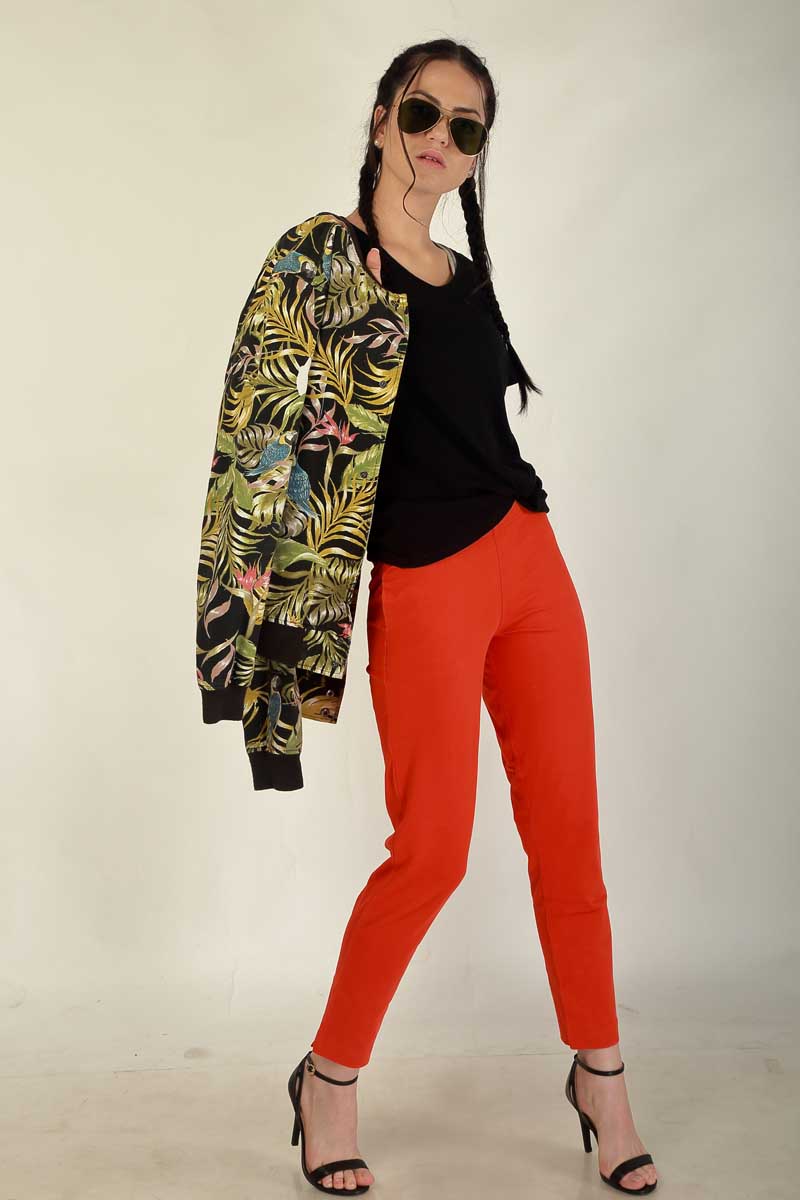 Women's Ankle-Length/Yoga Pants - Orange