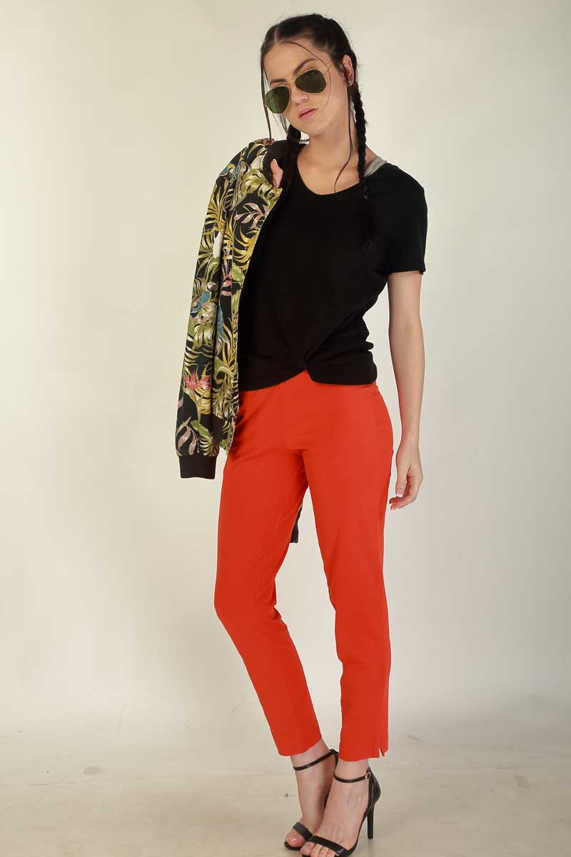 Women's Ankle-Length/Yoga Pants - Orange