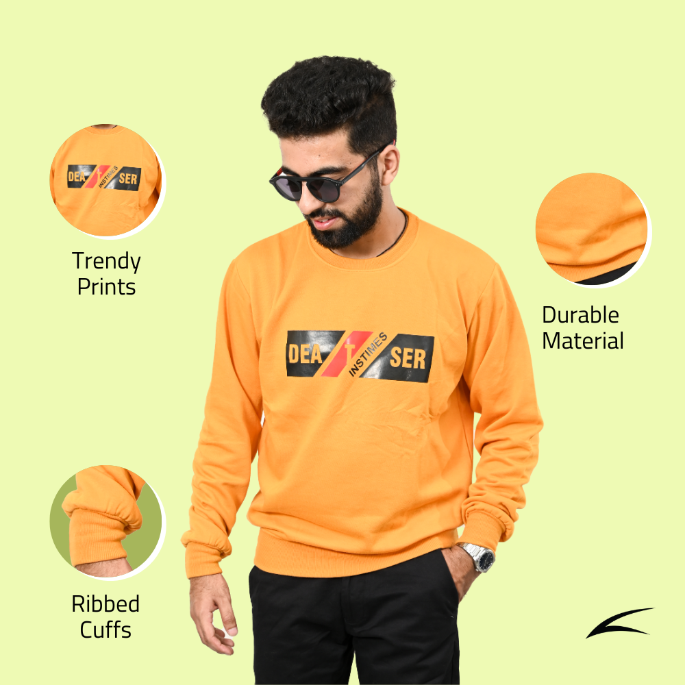 Yellow Versatile Sweatshirts for Men (Series 8000)