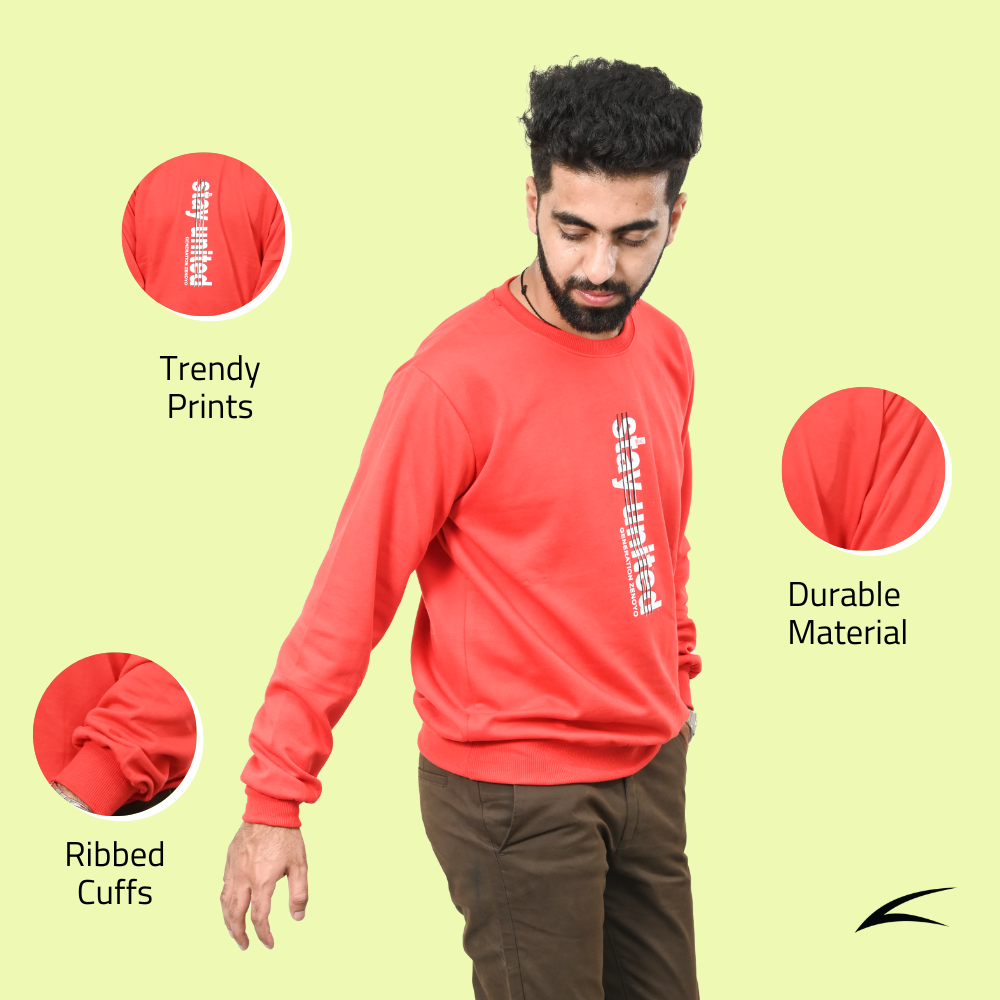 Red Versatile Sweatshirts for Men (Series 8000)