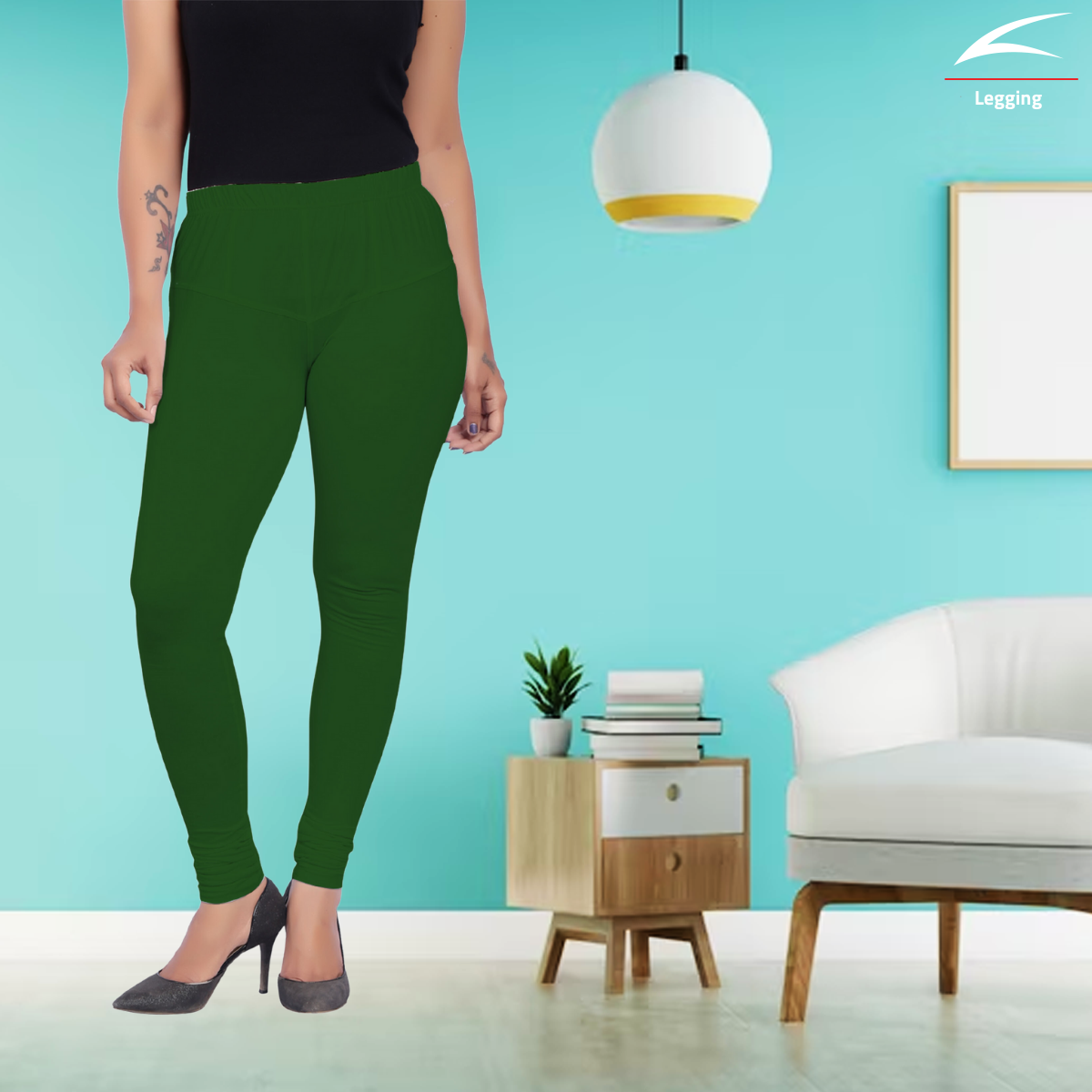 Women's Churidar Leggings #34 - Green