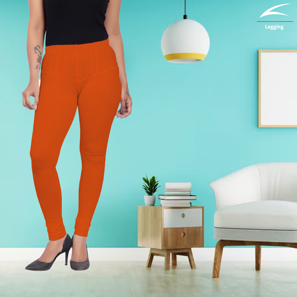 Women's Churidar Leggings #40 - Orange