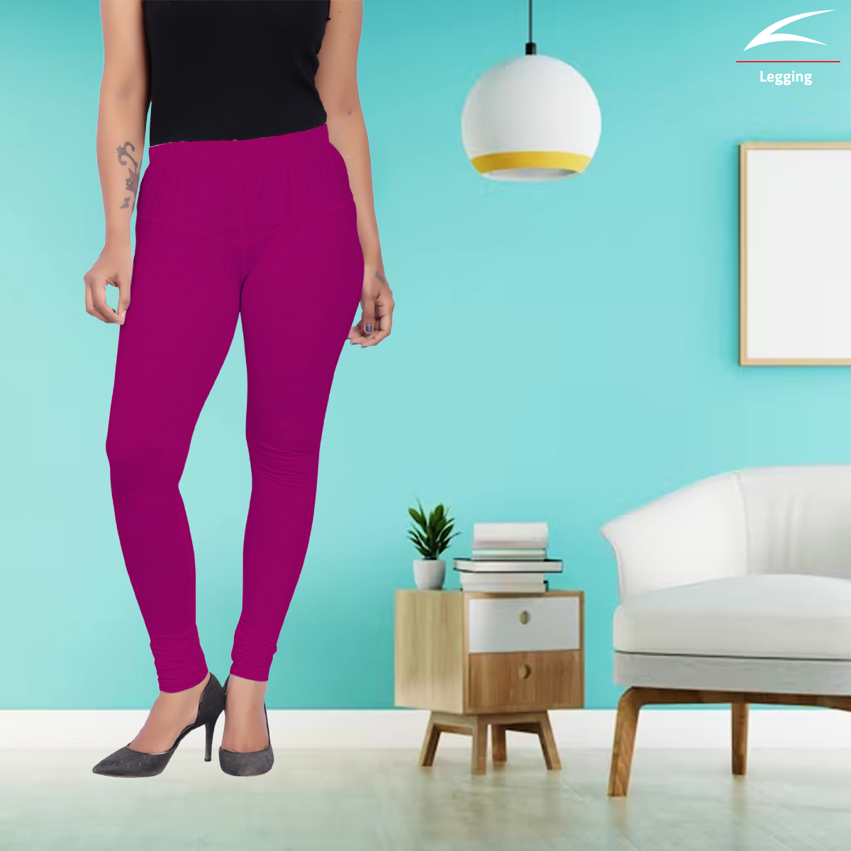 Women's Churidar Leggings #43 - Pink