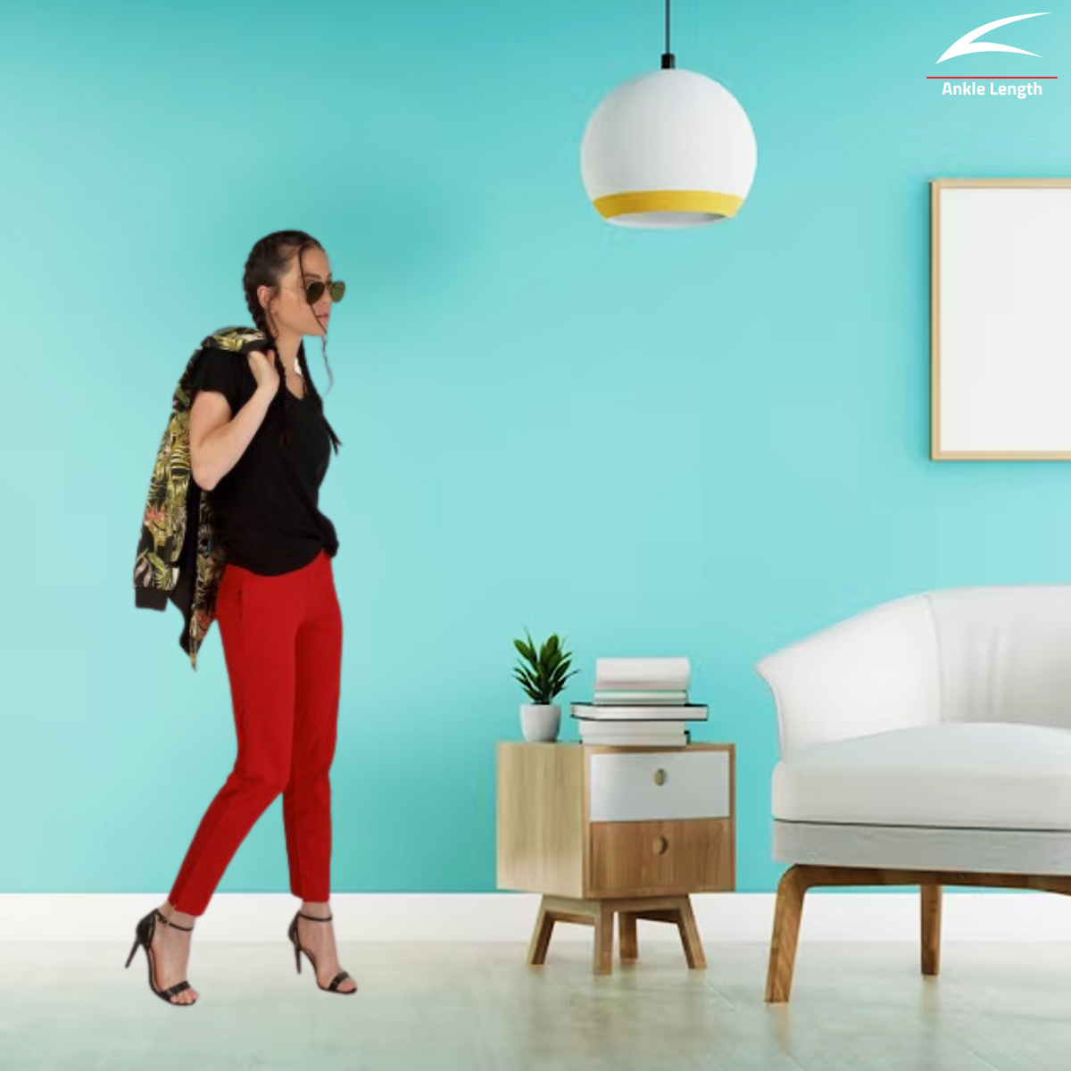 Women's Ankle-Length/Yoga Pants - Red