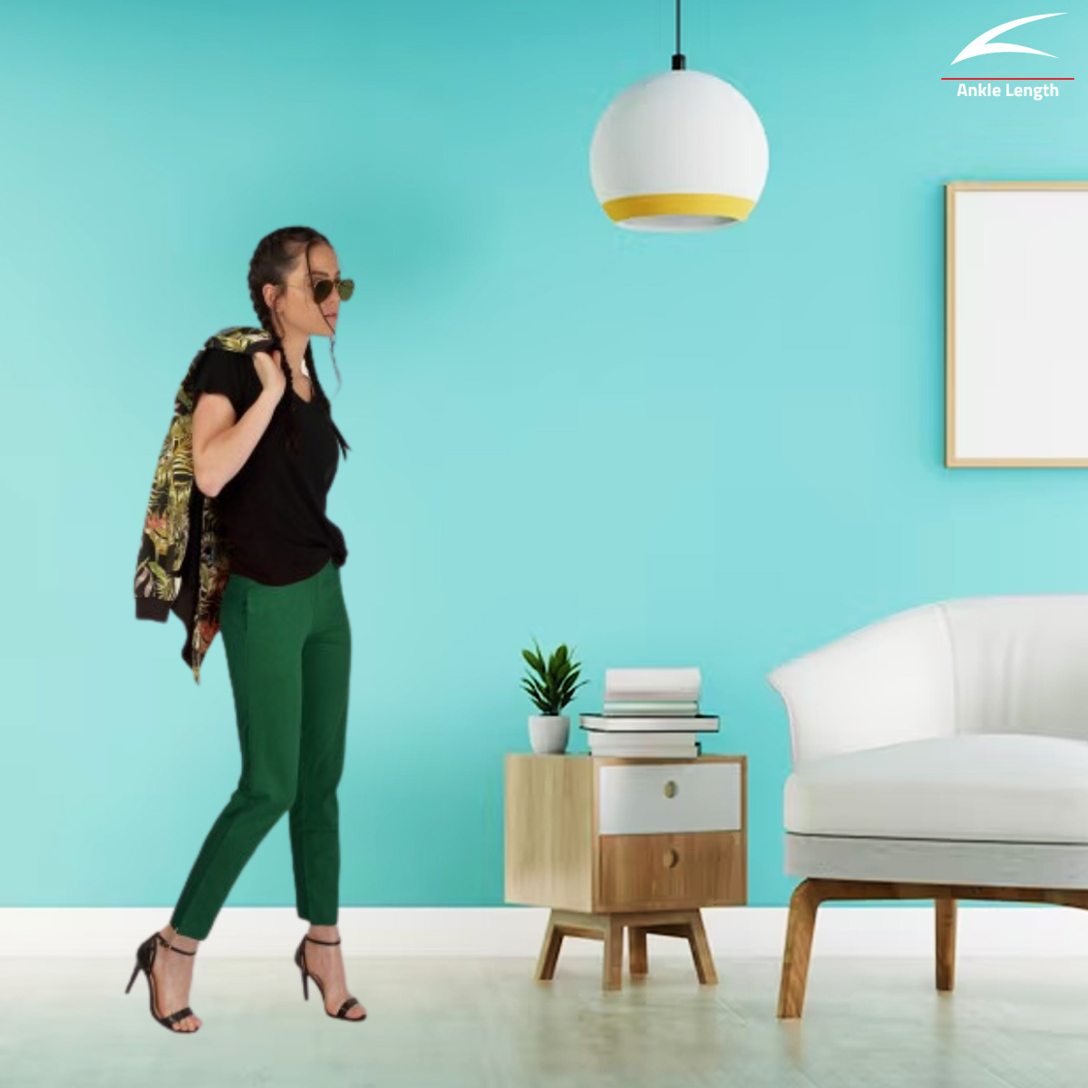 Women's Ankle-Length/Yoga Pants - Green