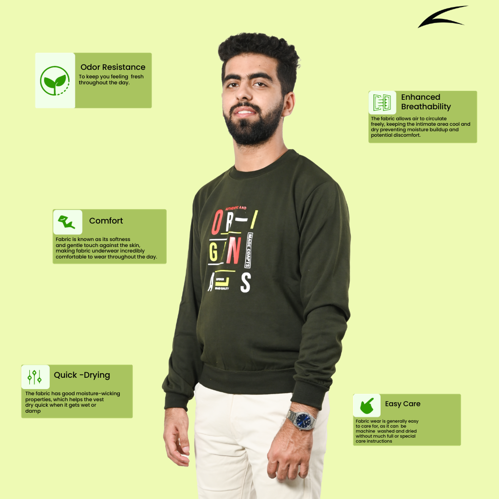 Military Green Versatile Sweatshirts for Men (Series 8000)
