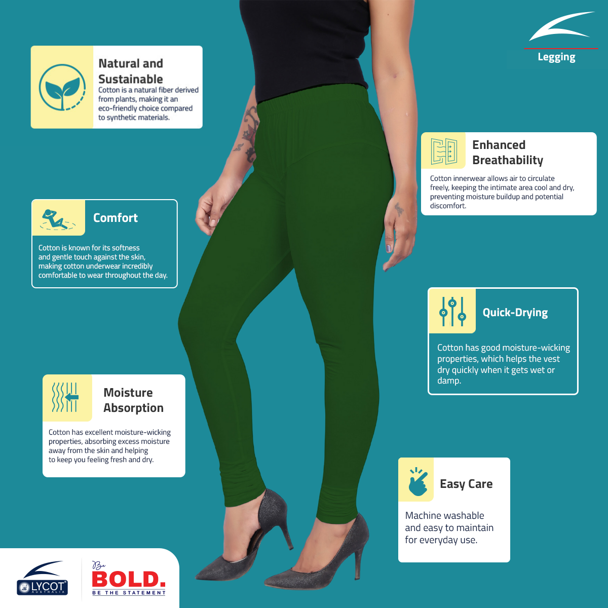 Women's Churidar Leggings #34 - Green