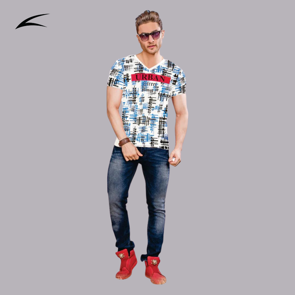 Men's Stylish V-Neck Designer T-shirt