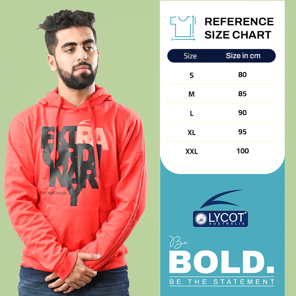 Cozy Red Winter Hoodies For Men, With Front Kangaroo Pockets