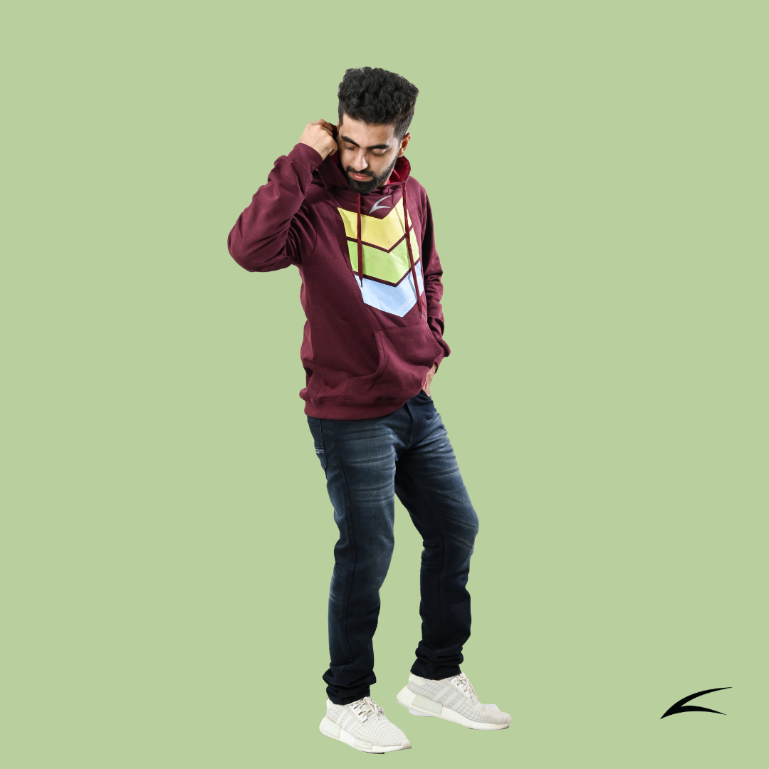 Cozy Maroon Winter Hoodies for Men, With Front Kangaroo Pockets