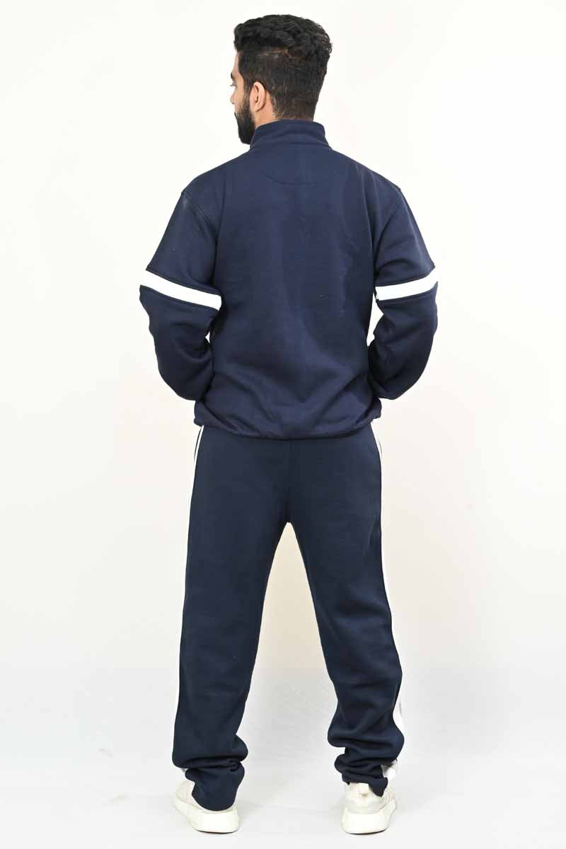 Boom Tracksuit #10 Blue Fleece with White & Grey Stripes