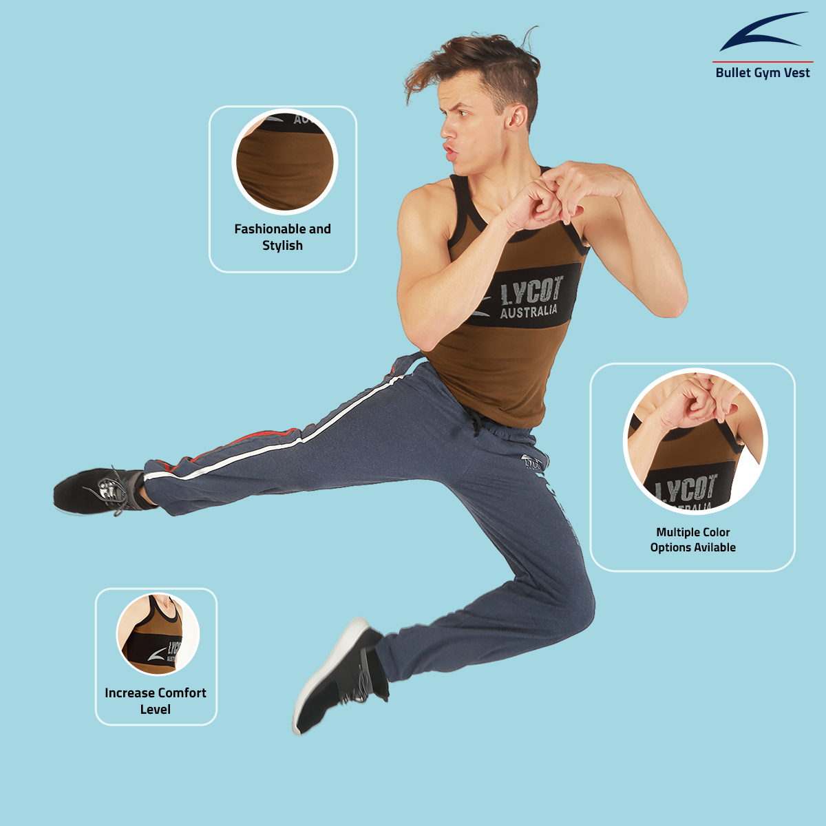 Bullet Men's Gym Vests - Pack of 3