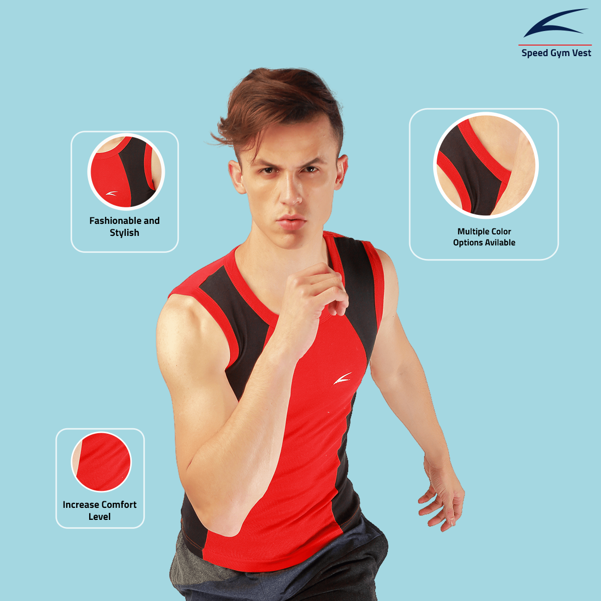 Speed Men's Gym Vests - Pack of 3