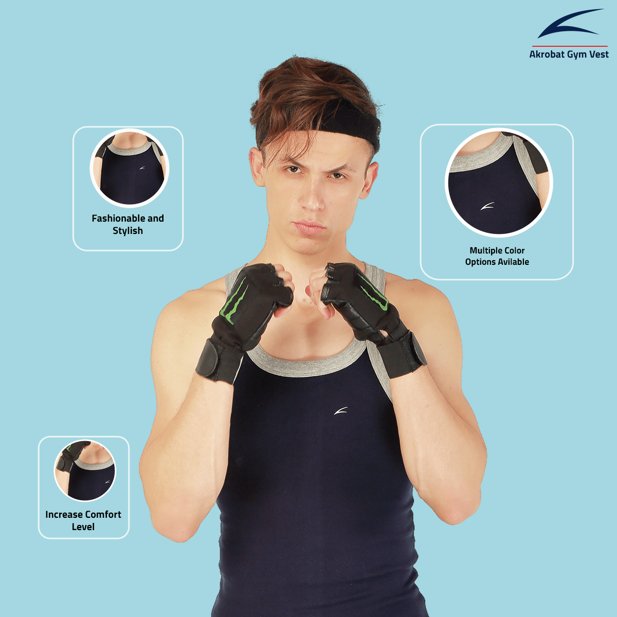 Akrobat Men's Gym Vests - Pack of 3