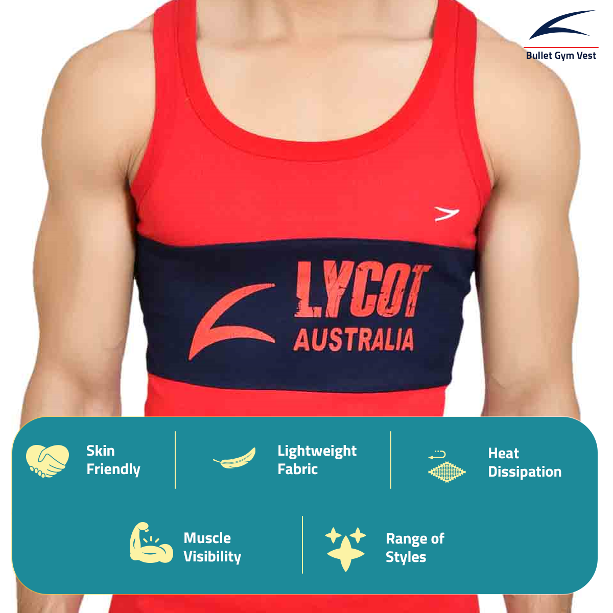 Bullet Men's Gym Vests - Pack of 3