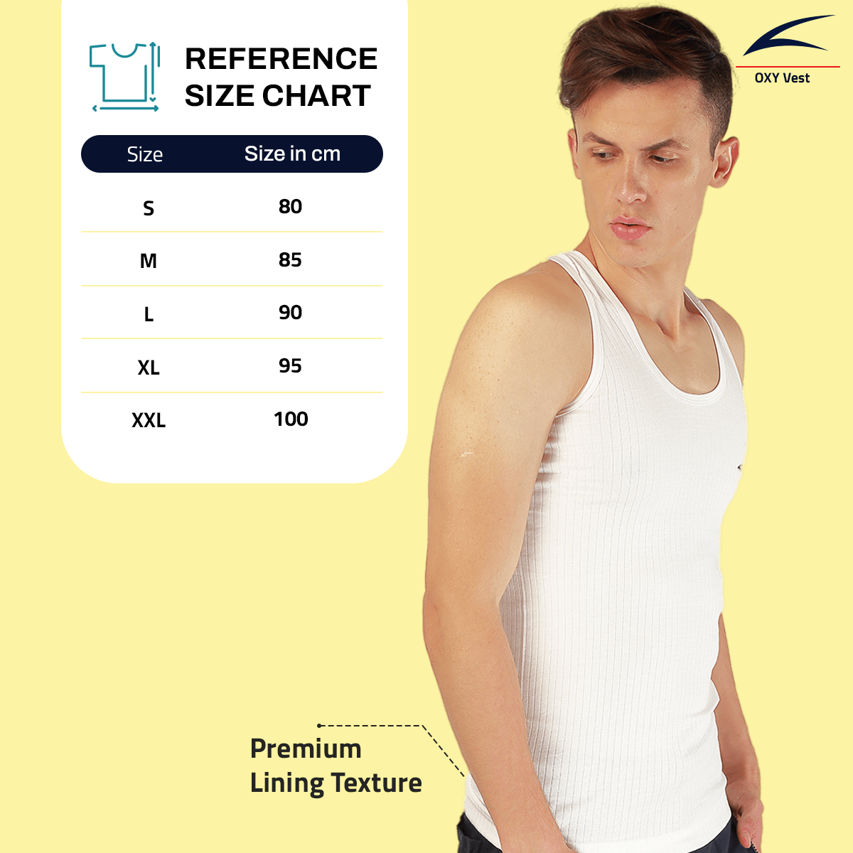 Oxy Interlock Parker Sleeveless White Vests for Men - Pack of 3