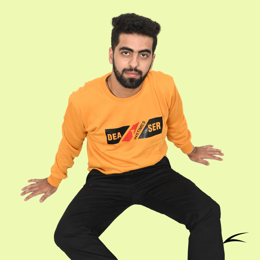Yellow Versatile Sweatshirts for Men (Series 8000)