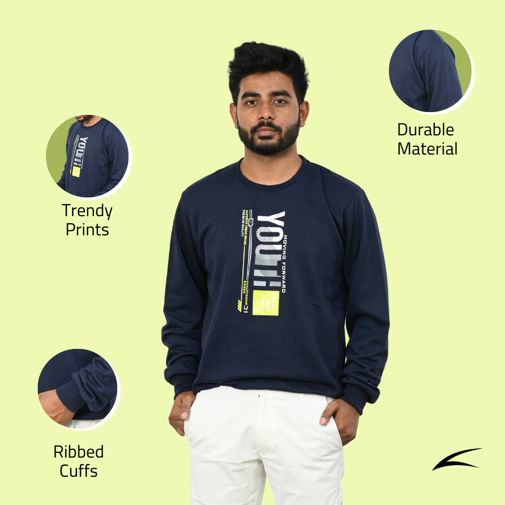 Blue Versatile Sweatshirts for Men (Series 8000)