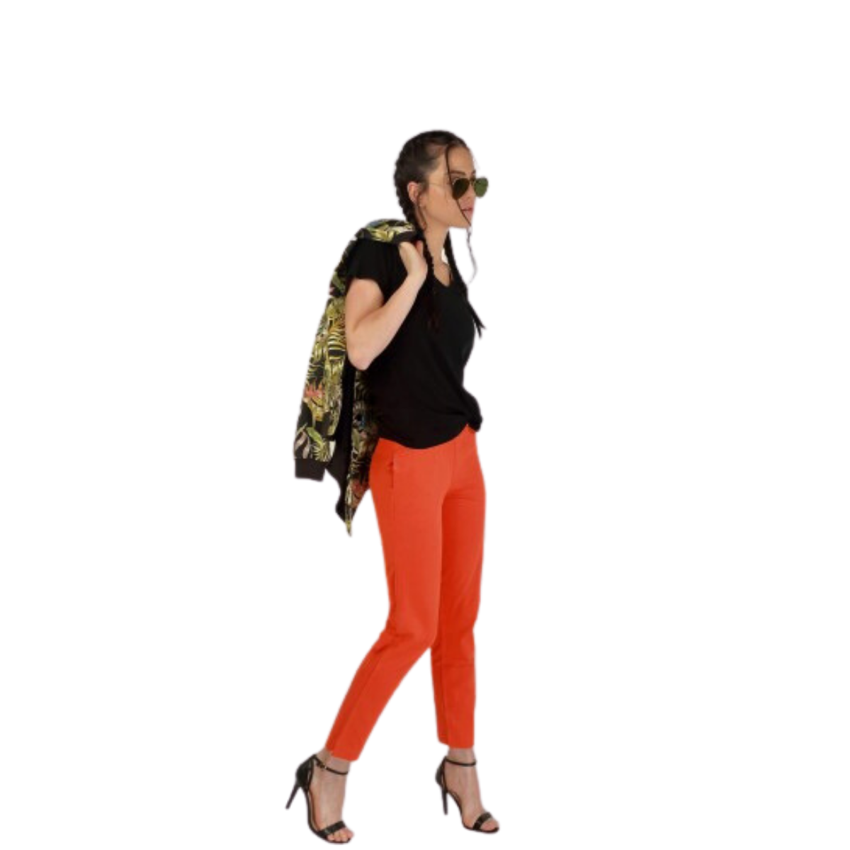 Women's Ankle-Length/Yoga Pants - Orange