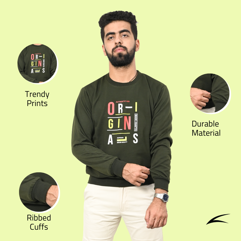 Military Green Versatile Sweatshirts for Men (Series 8000)