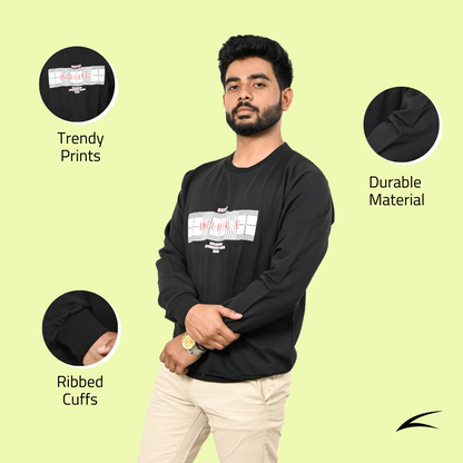 Black Versatile Sweatshirts for Men (Series 8000)