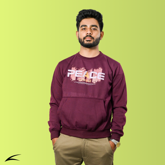 Maroon Sweatshirt with Kangaroo Pockets for Men (O-Series)