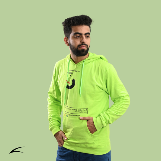 Cozy Lime Green Winter Hoodies for Men, With Front Kangaroo Pockets