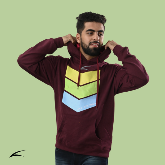 Cozy Maroon Winter Hoodies for Men, With Front Kangaroo Pockets