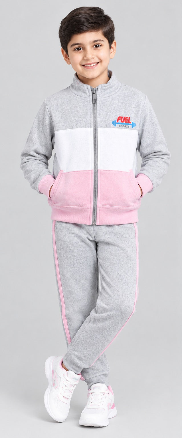 Kids Tracksuit #12 Pink and Grey