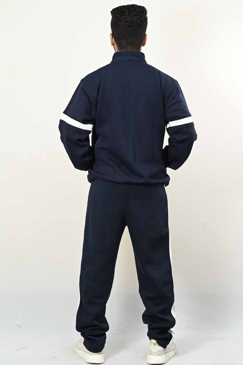 Boom Tracksuit #10 Blue Fleece with White & Grey Stripes