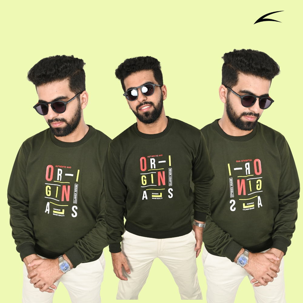 Military Green Versatile Sweatshirts for Men (Series 8000)